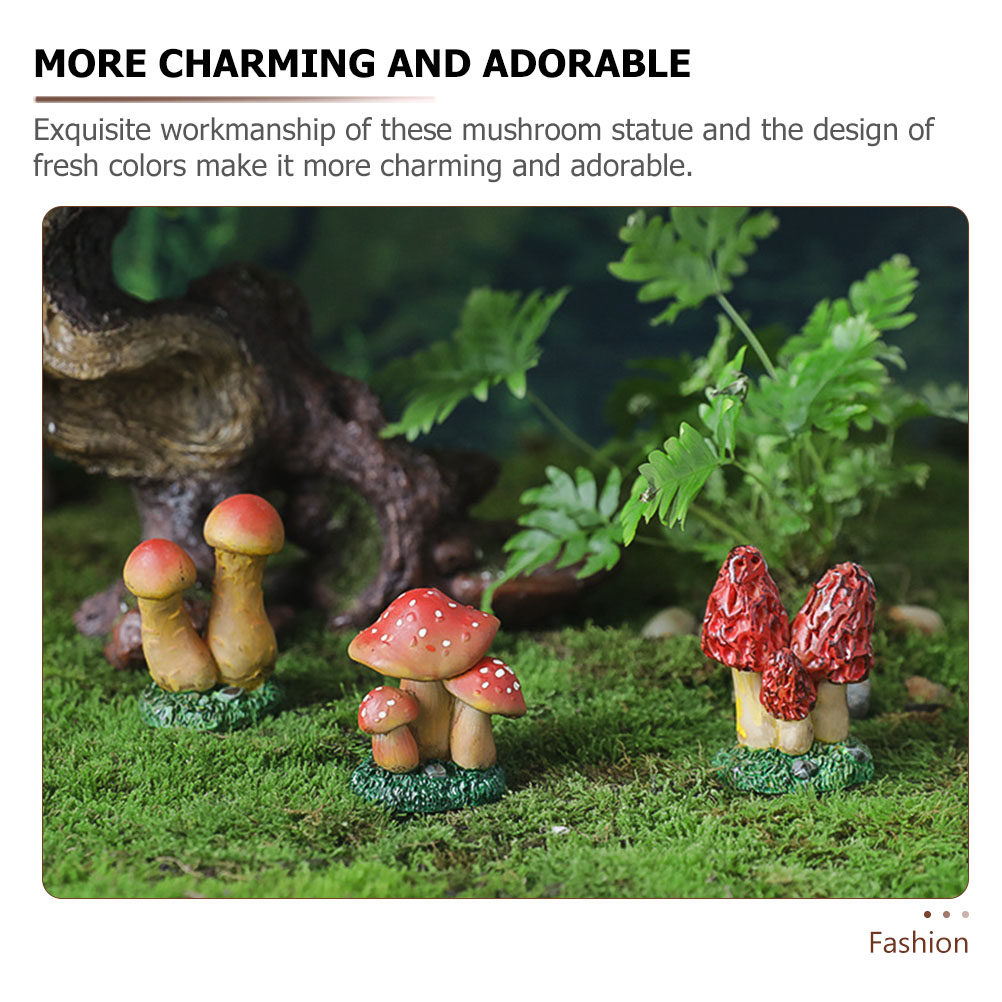 3pcs Miniature Mushroom Decor  – Bonsai Garden Mini Bewertung und Preis
